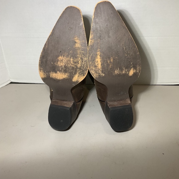 Santa Fe Boot Co Brown Leather Floral Jeweled Cowboy Western Boots Size 8.5 - Picture 6 of 12